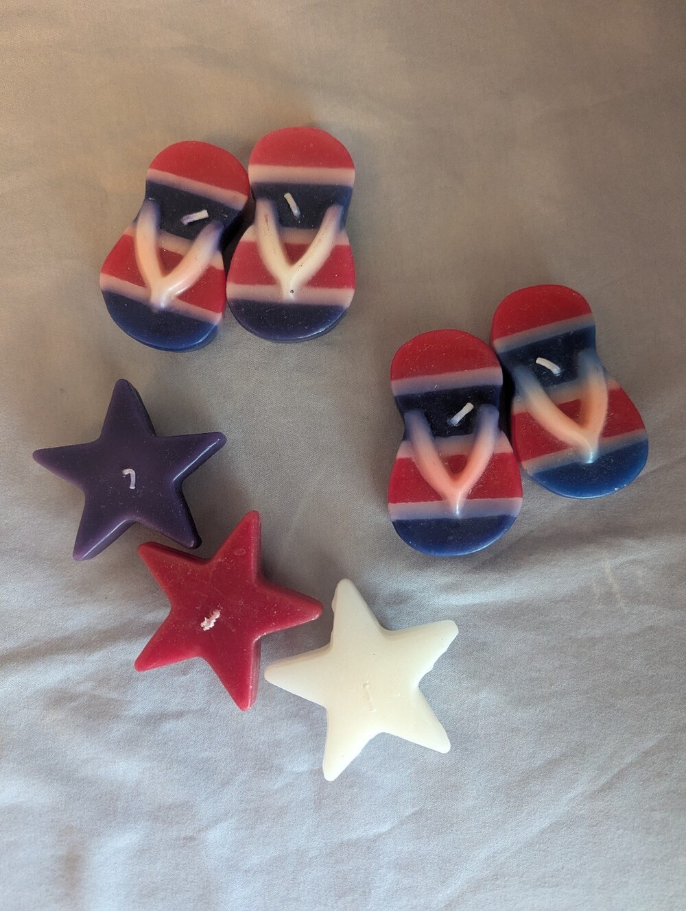 Patriotic Candles Votive Size Star & Flip Flops